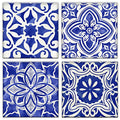 Blue Mosaic 4 Panels Canvas Paintings (12" x 12") T40980