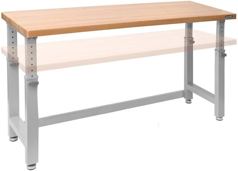 72" W X 25" D Wood Top Height Adjustable Workbench 2000 Lb Capacity H19889
