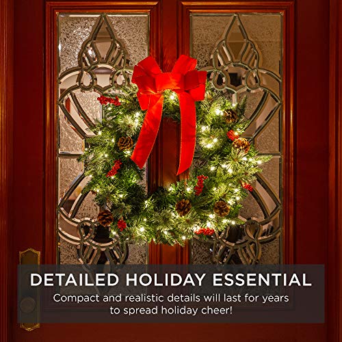 30in Pre-Lit Artificial Christmas Wreath with 100 Lights T837