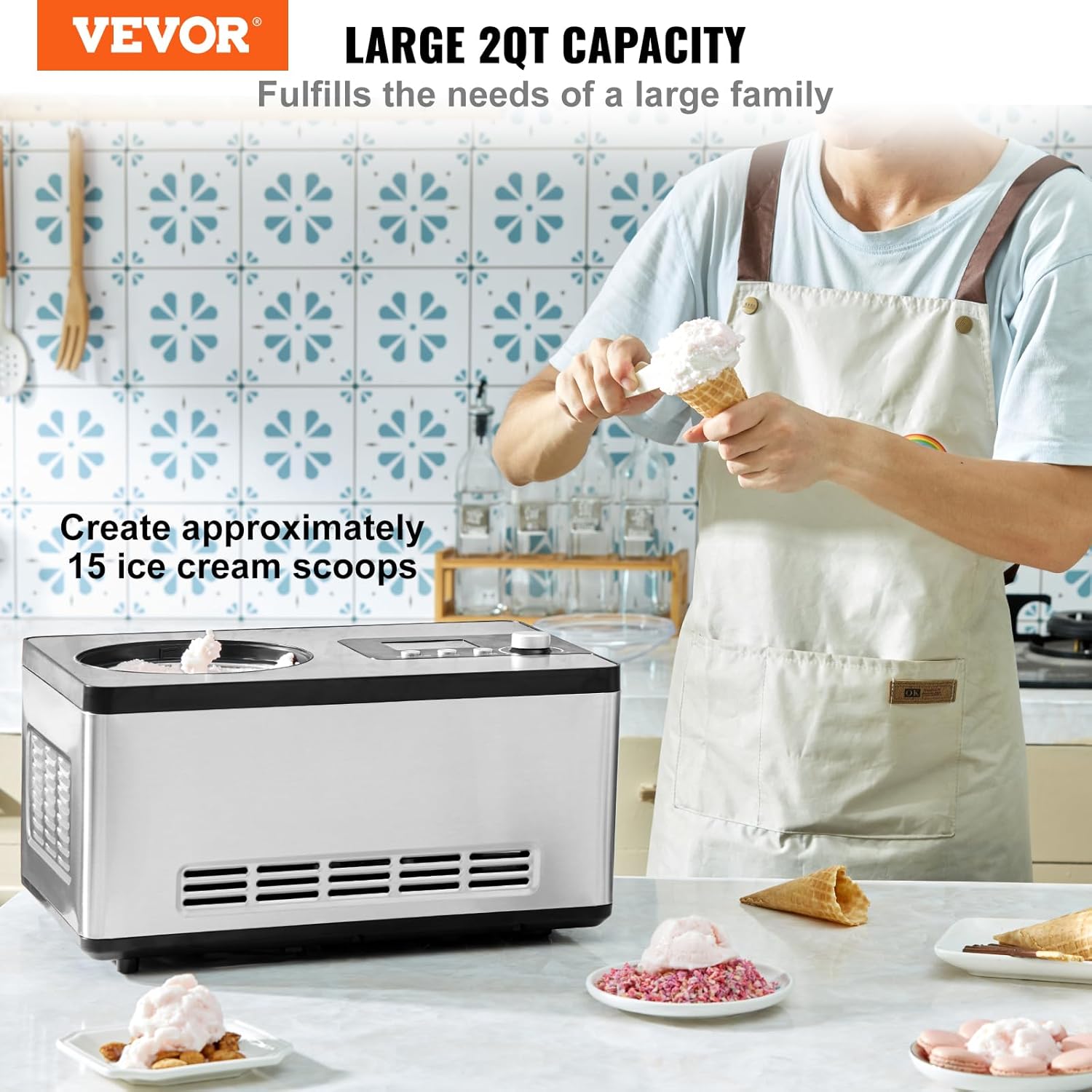Stainless Steel Automatic Ice Cream Maker, 2 Quart D899