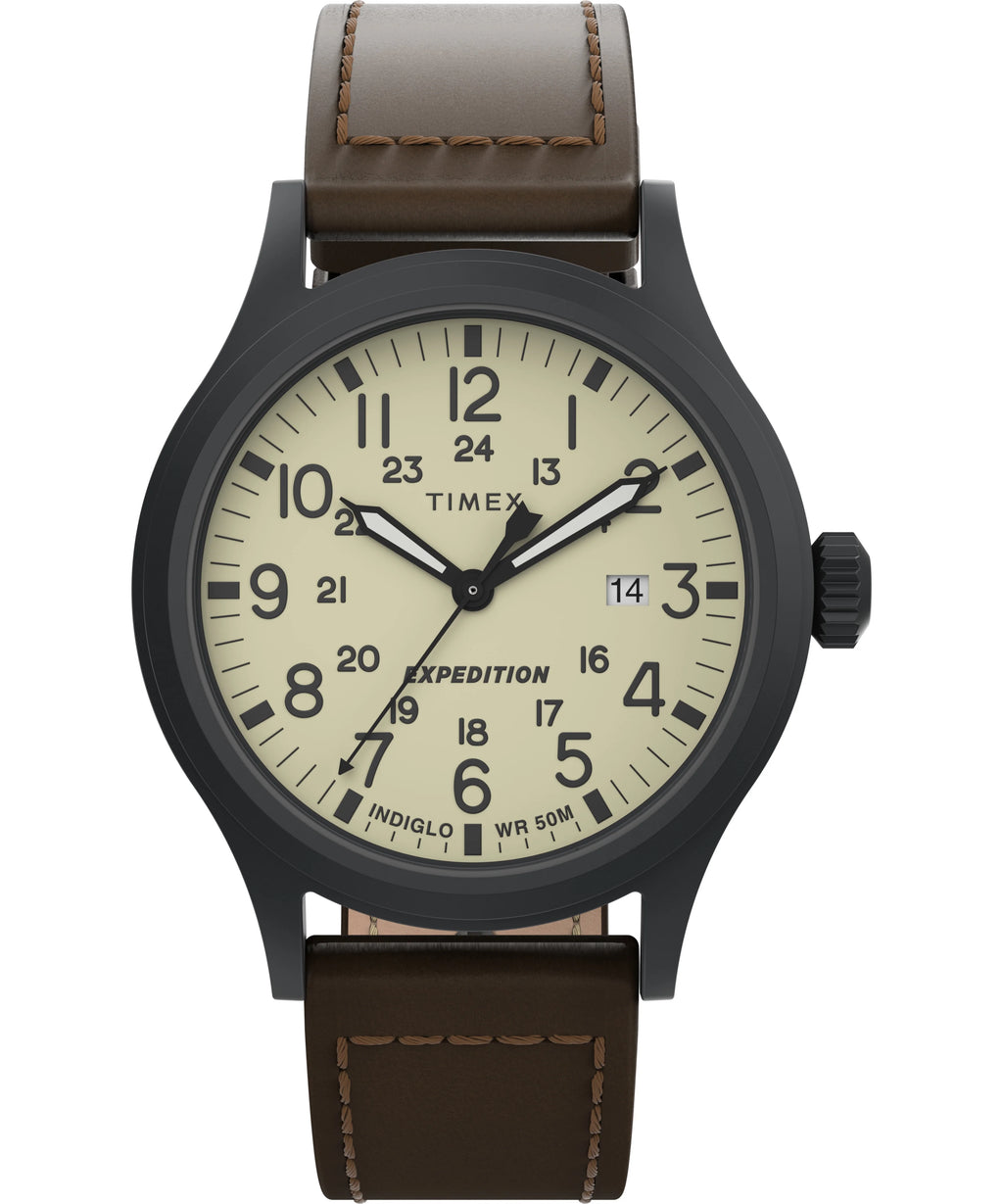 Men's Expedition Brown Strap Watch V8104