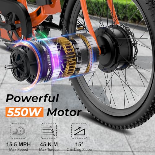350W Electric Tricycle 24" Folding 3 Wheel Electric Bike with Rear Basket R27516