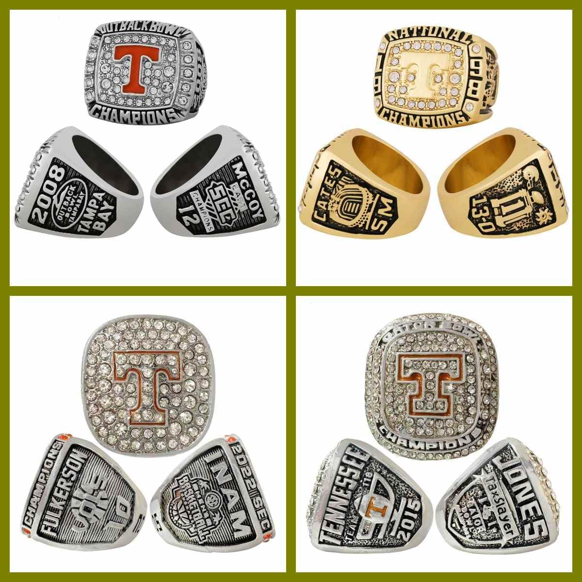 1998 2008 2015 2022 National Championship Ring Set in Sandalwood Box C837