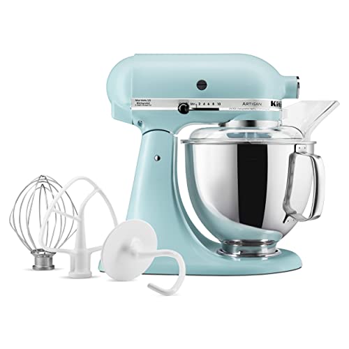 5 Quart Tilt Head Stand Mixer with Pouring Shield, Removable bowl, Aqua Sky L71289