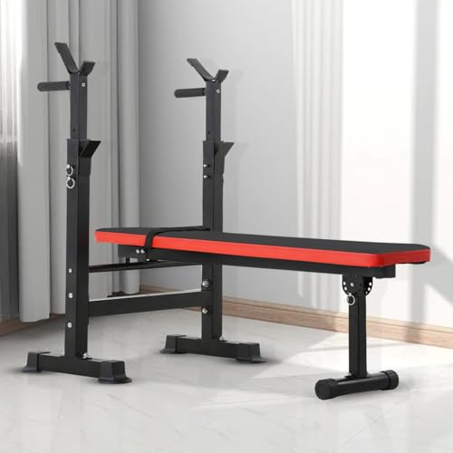 Adjustable Weight Bench with Squat Rack 660lbs Foldable K541