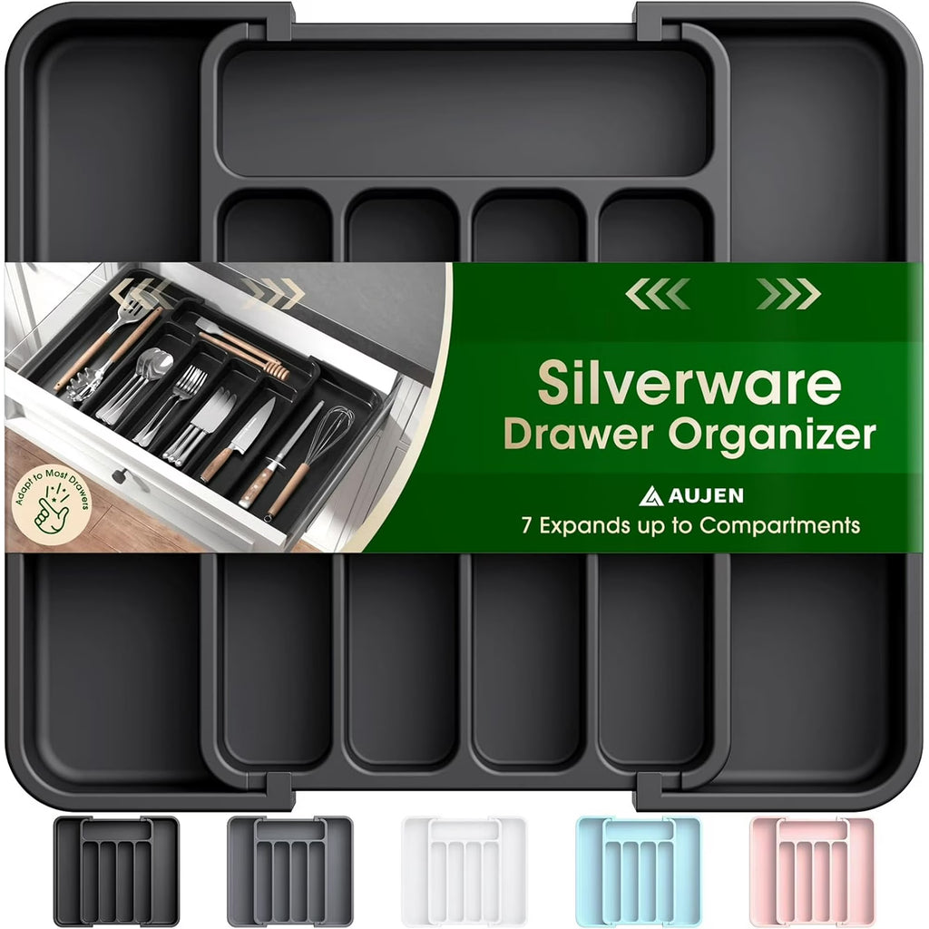 Black Medium Expandable Silverware Organizer C20365