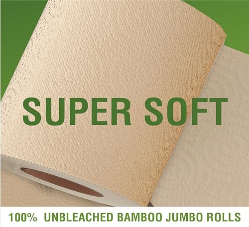 Bamboo Toilet Paper, 3PLY 300 Sheets, Unbleached, Brown S352857