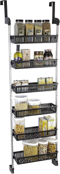 White 6 Baskets Over The Door Pantry Organizer Rack B13079
