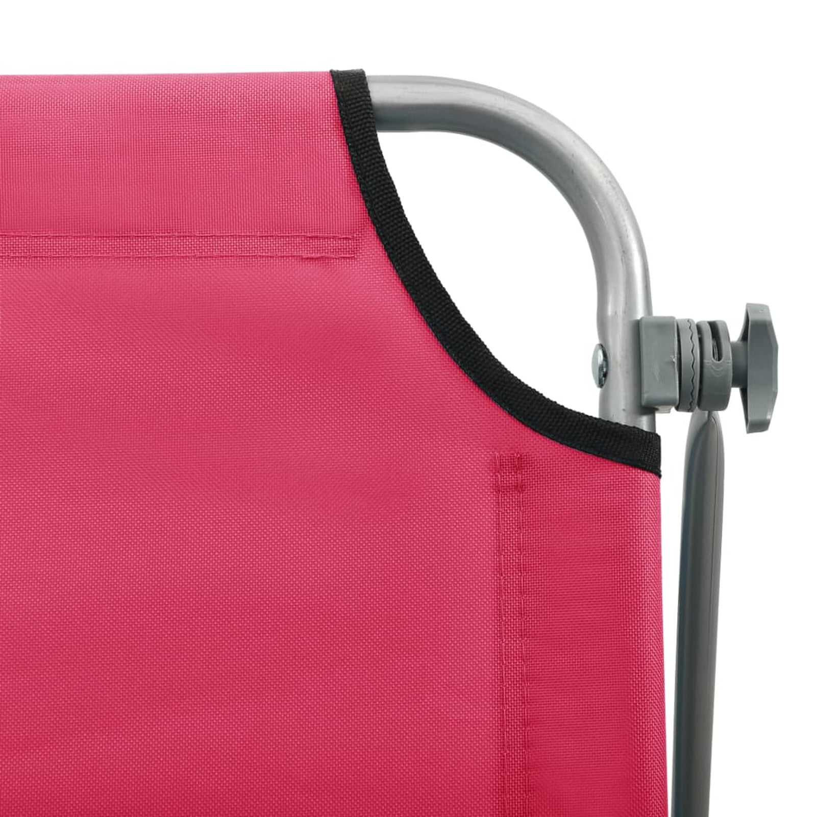 Pink Steel Sun Lounger with Canopy K6251