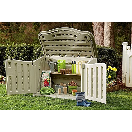 Beige/Brown Resin Outdoor Storage Shed (4.5 x 3 Ft) P91568