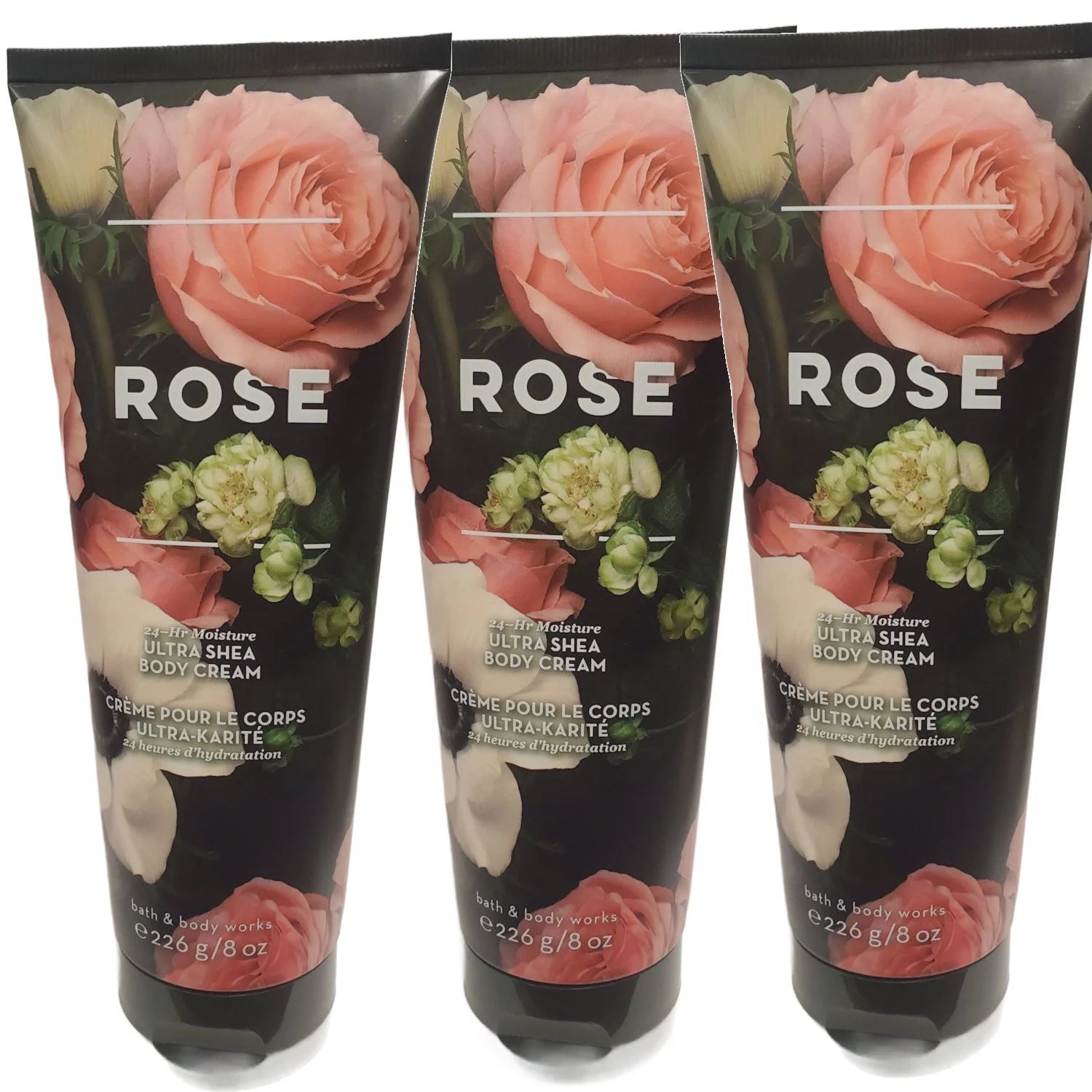 Rose 24H Moisture Ultra Shea Body Cream 8oz Pack of Three K514