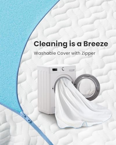 Twin XL 3 Inch Cooling Gel Memory Foam Mattress Topper with Removable Washable Soft Cover Non-Slip F69772