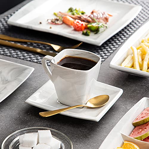 30 Piece Ivory White Porcelain Square Dinnerware Set N577580