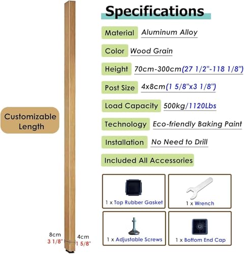 Wood Grain Screen Partition Post Aluminum Alloy Y54845