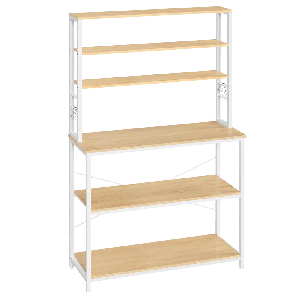 Oak and White Microwave Stand with Storage Shelf T227953