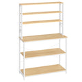 Oak and White Microwave Stand with Storage Shelf T227953