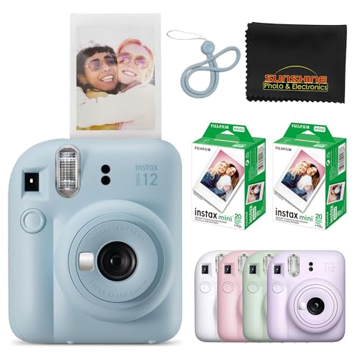 Pastel Blue Instant Camera with 40 Sheets Film Bundle H748762