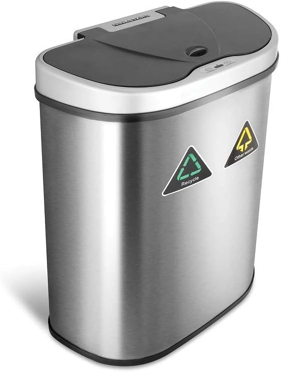 Motion Sensor Trash Can, Extra Large, Silver N44578