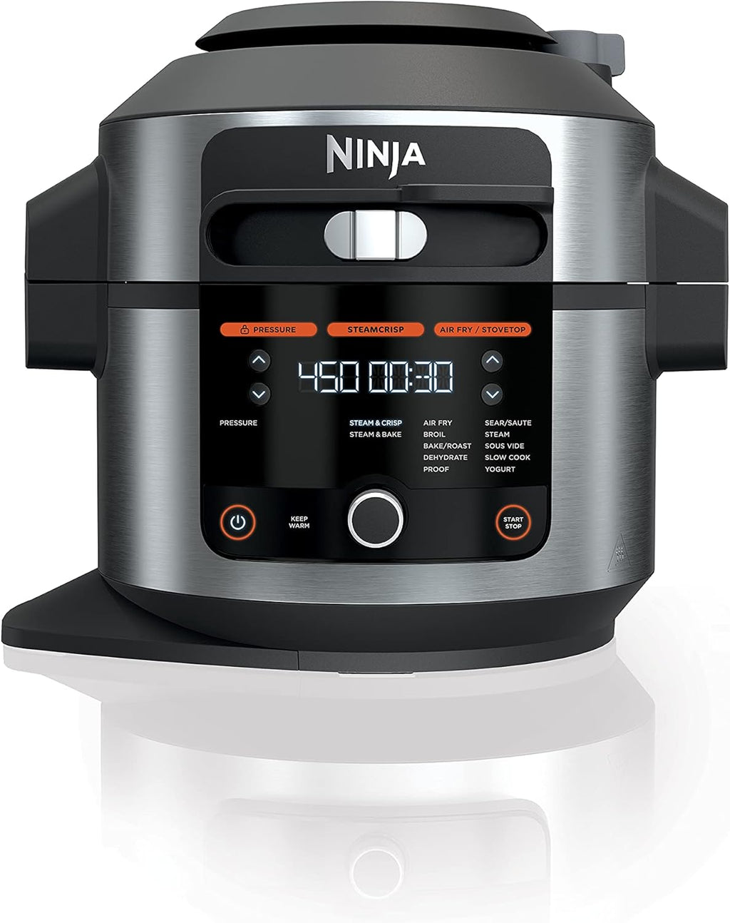 8 Qt. Pressure Cooker Steam Fryer with SmartLid, Silver/Black M71391