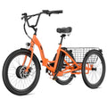 350W Electric Tricycle 24" Folding 3 Wheel Electric Bike with Rear Basket R27516