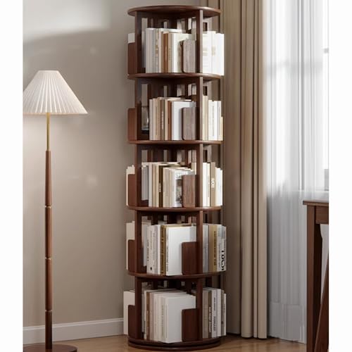 Cherry wood 360° Rotating Bookshelf Tower X990