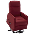 Wine Red Faux Leather Power Lift Massage Recliner R526