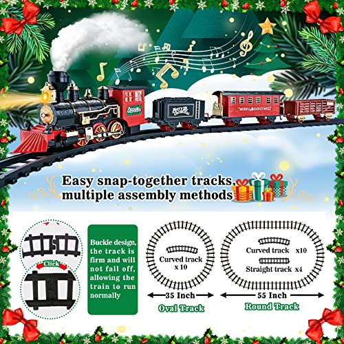 Train Set with Steam, Light and Sounds, Electric Train Toy W16886