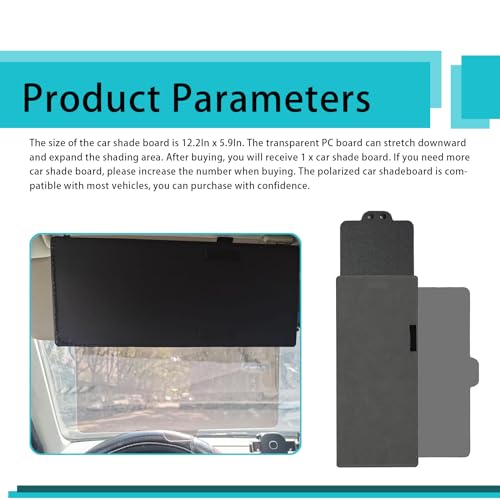 12.2" x 5.9" Retractable Car Sun Visor K3385