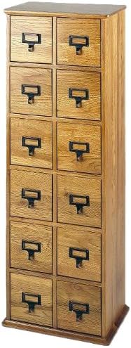 12 Drawers Solid Oak Media Cabinet M470049