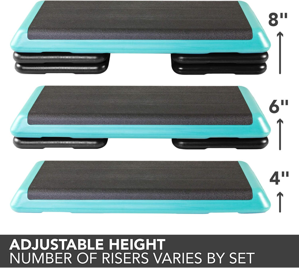 Teal Aerobic Platform with Black Risers X6401