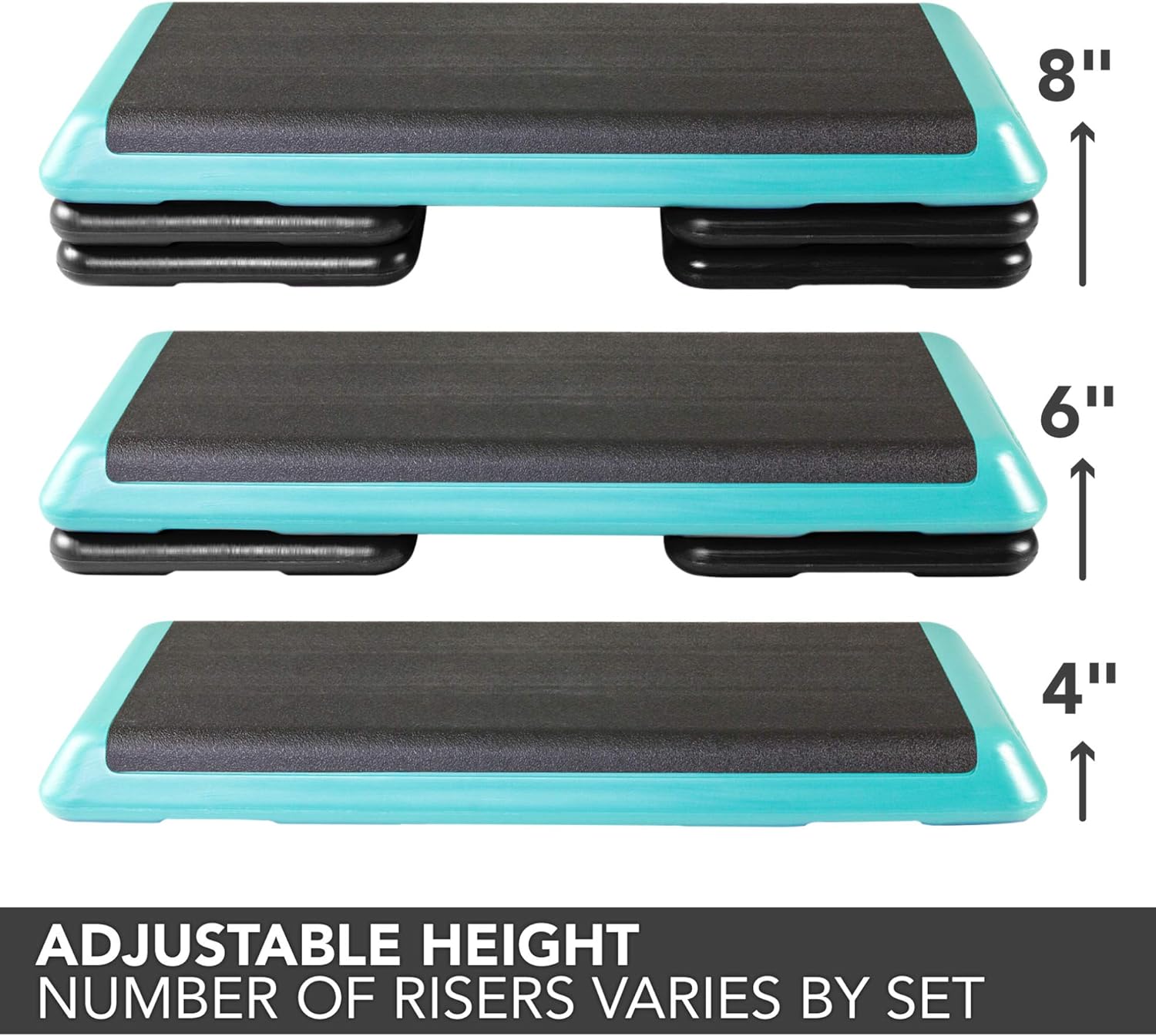 Teal Aerobic Platform with Black Risers X6401