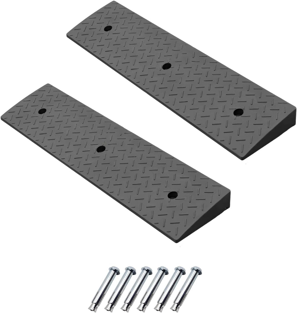 2 Pack 2'' Rise Rubber Curb Ramp Heavy Duty 3 Tons Driveway Ramp S397061