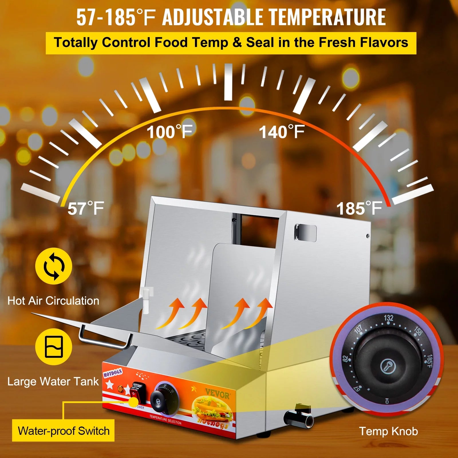 36L Stainless Steel Hot Dog Steamer R55693