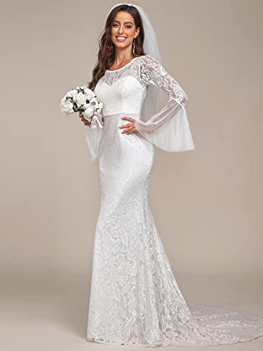 Sweetheart Illusion Neckline Lace Applique Bodycon Mermaid Wedding Dress A9920