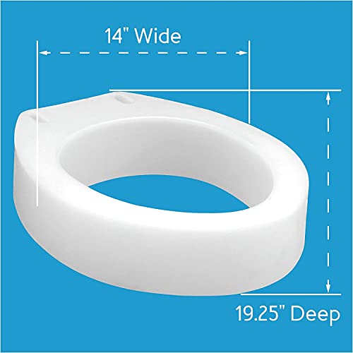 Toilet Seat Riser, Elongated Raised Toilet Seat, 3.5 inches, 300 Pound Weight Capacity F338