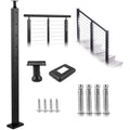 Black Stainless Steel Handrail Post 42 x 1.97 x 1.97" V369