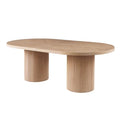 Black Oval Wooden Dining Table with Double Pedestal Base J25086