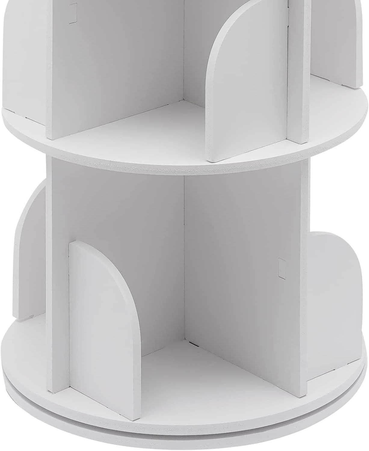 5 Tier 360° Rotating White PVC Board Bookshelf H838339