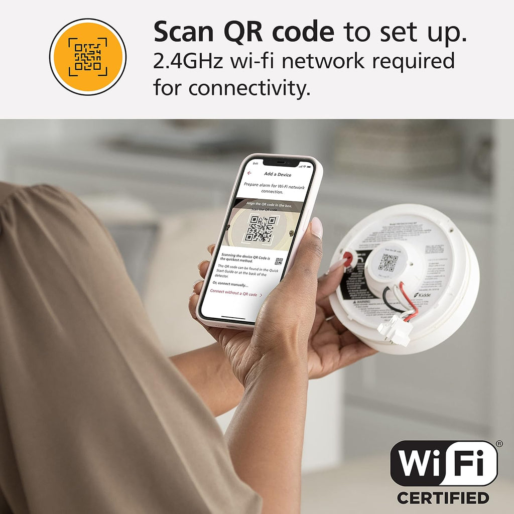 Smart Smoke Detector & Indoor Air Quality Monitor, WiFi, Hardwired with Battery Backup A392