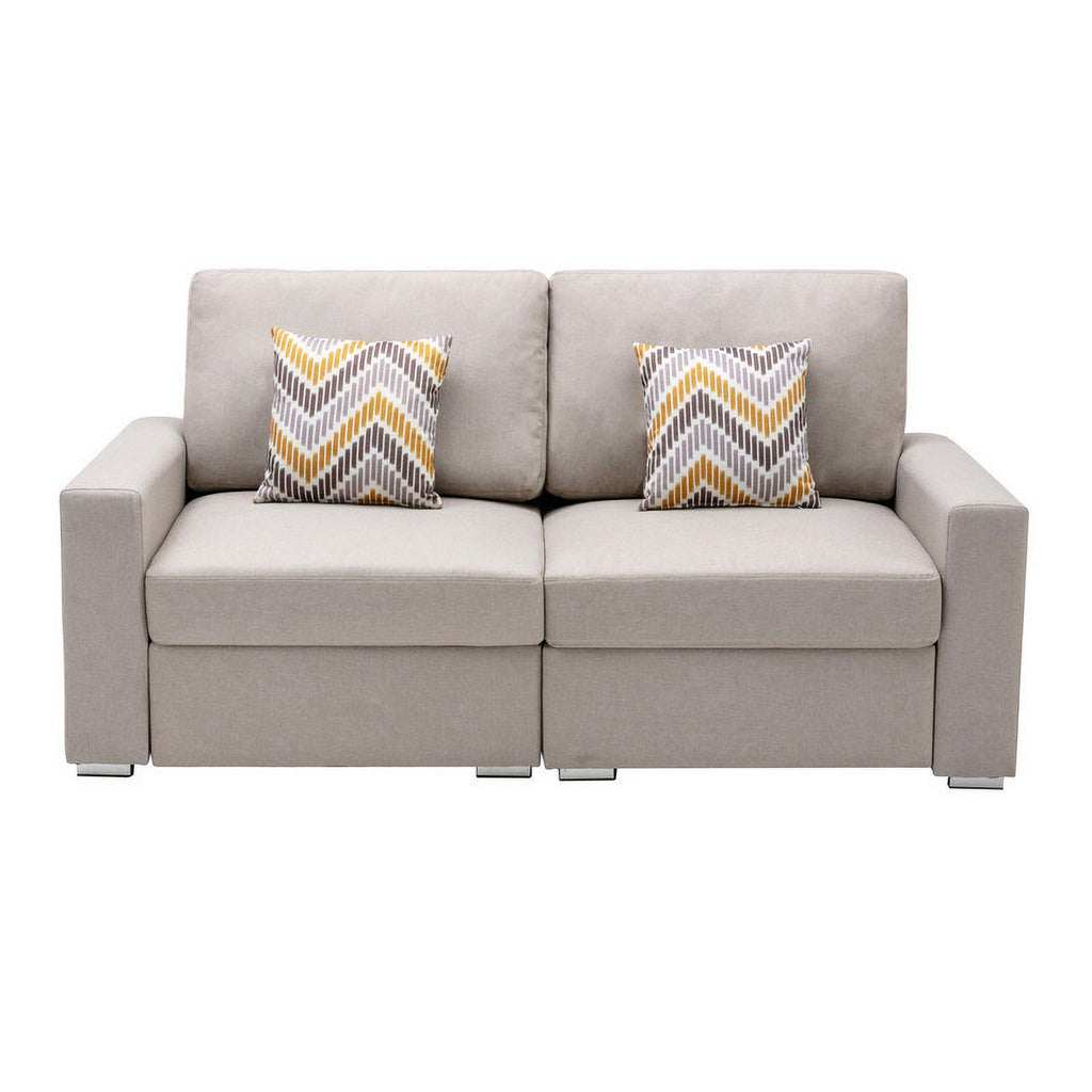 Beige Linen Fabric Living Room Set A32710