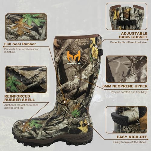 Waterproof Insulated 6mm Neoprene Rubber Hunting Boots (Camo) F6747