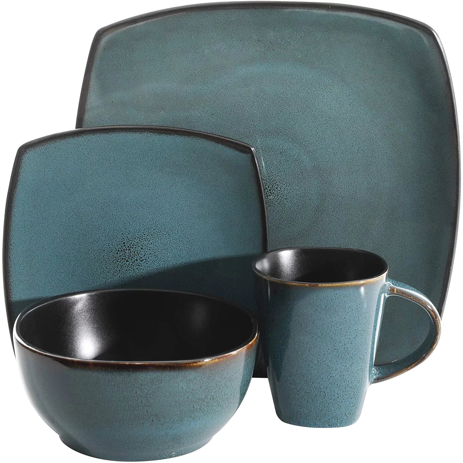 16 Pc Teal Dinnerware Set U30534