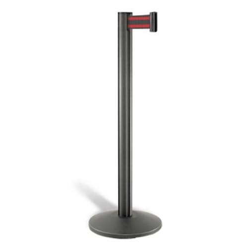 Black with Red Stripe Retractable Belt Stanchion C16177