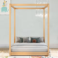 Full Size Wood Canopy Platform Bed A1275