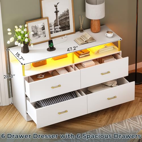 White 4 Drawer Wood Dresser F864