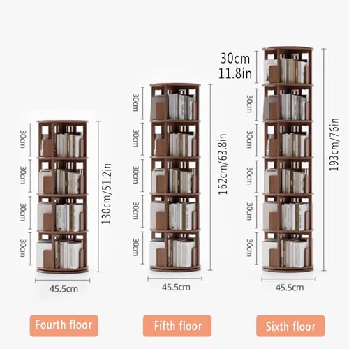 Cherry wood 360° Rotating Bookshelf Tower X990