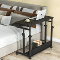Black Height Adjustable Rolling Laptop Cart with Keyboard Tray C74996