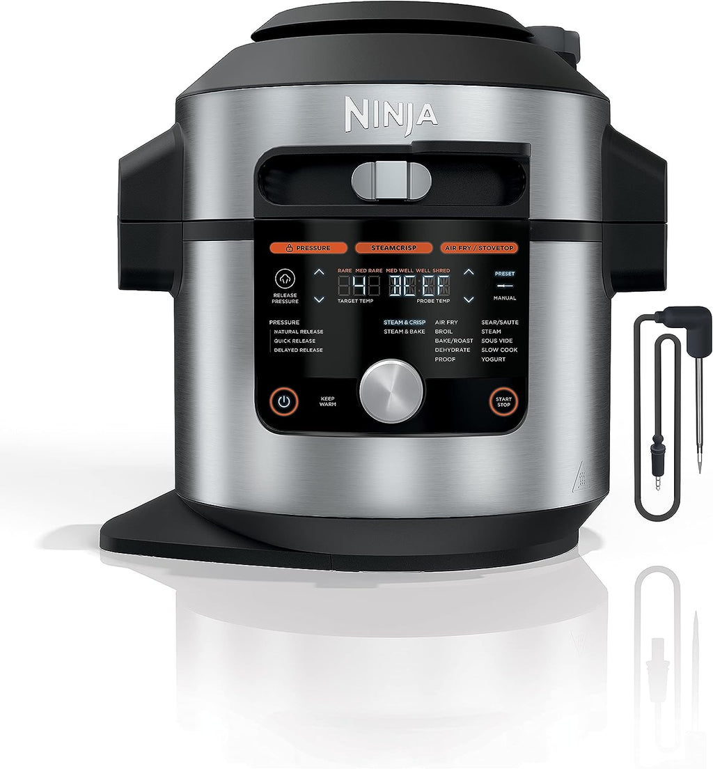 8 Qt. Pressure Cooker Steam Fryer with SmartLid, Silver/Black M71391