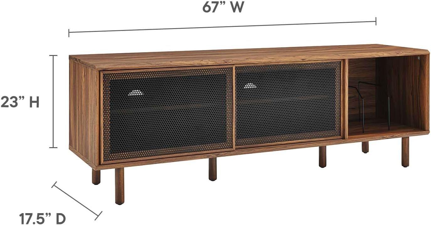 Walnut MDF Particleboard TV and Record Stand U373