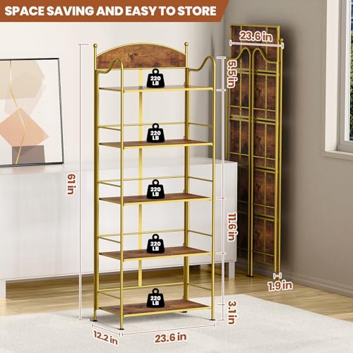 5 Shelf Black Folding Bookcase M54906
